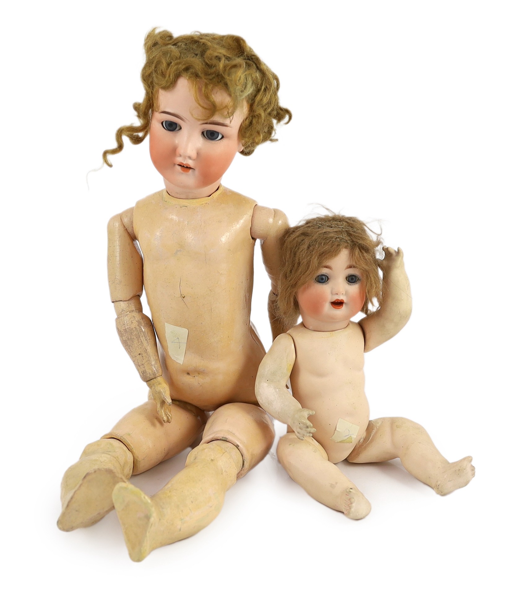 A bisque doll, German, circa 1900, 12in.